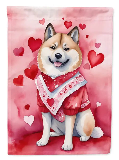 Akita My Valentine Garden Flag Caroline's Treasures