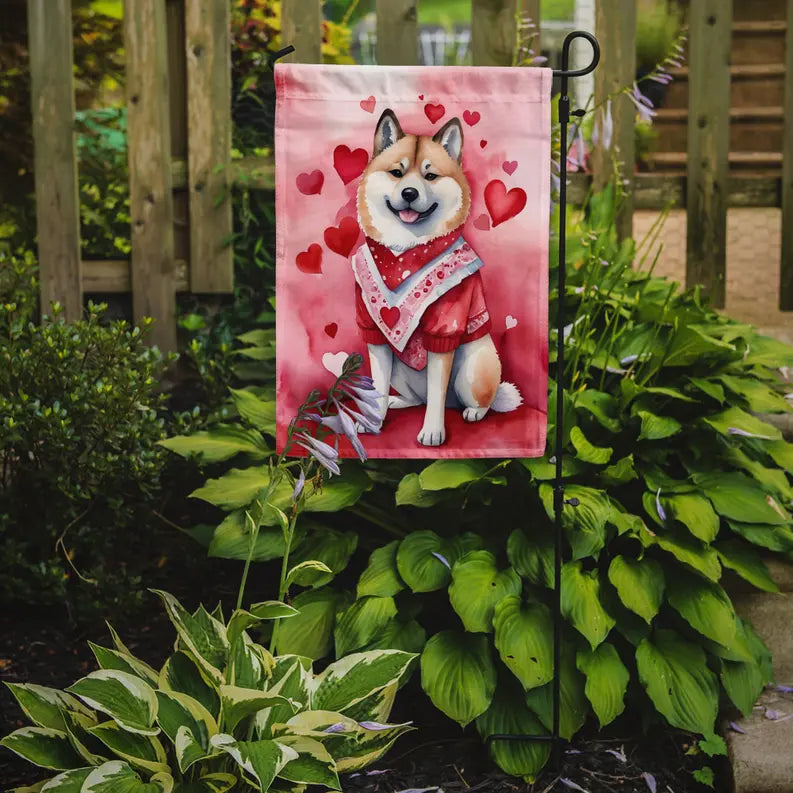 Akita My Valentine Garden Flag Caroline's Treasures
