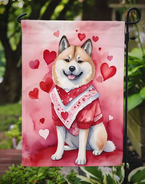 Akita My Valentine Garden Flag Caroline's Treasures