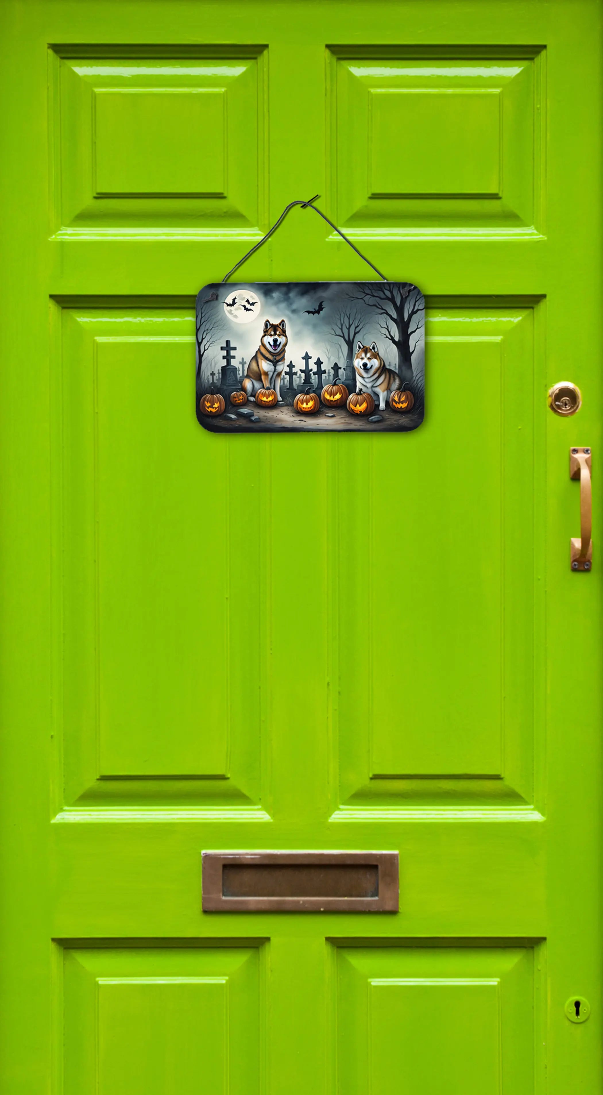 Akita Spooky Halloween Wall or Door Hanging Prints Caroline's Treasures