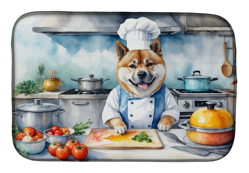 Akita The Chef Dish Drying Mat Caroline's Treasures