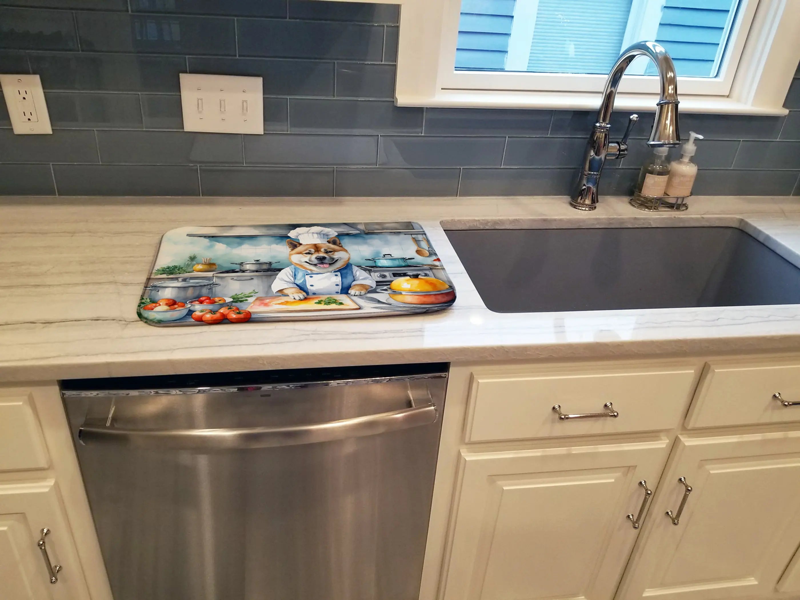 Akita The Chef Dish Drying Mat Caroline's Treasures