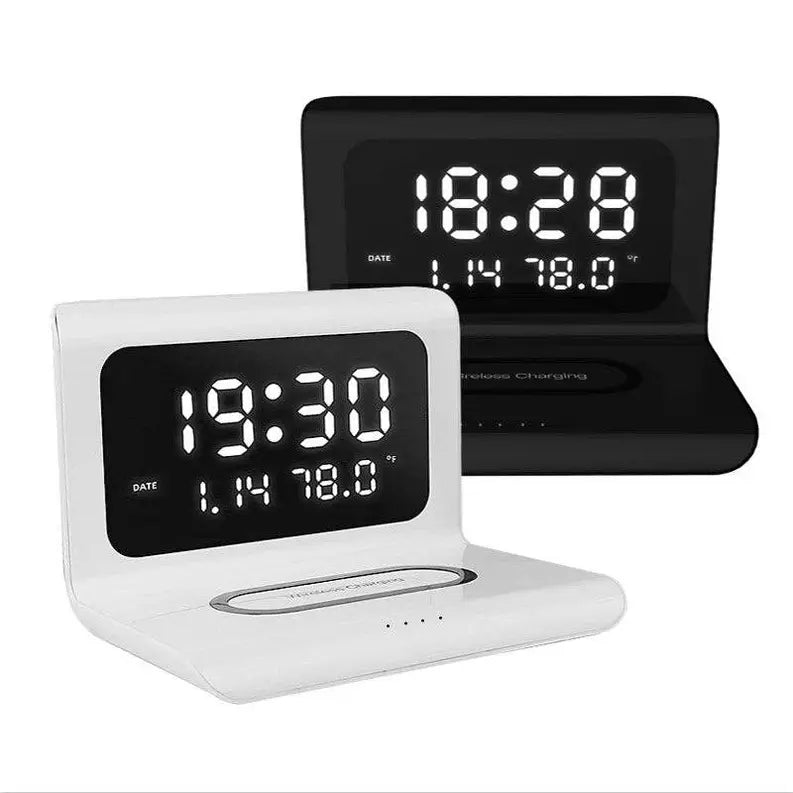 Alarm Clock with 10W Wireless Charging and LED Display Marquee Innovations
