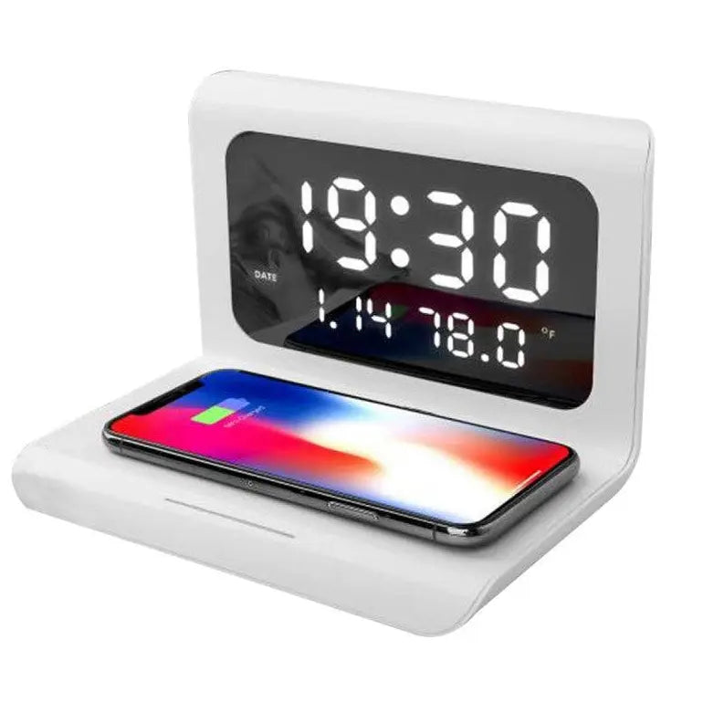 Alarm Clock with 10W Wireless Charging and LED Display Marquee Innovations