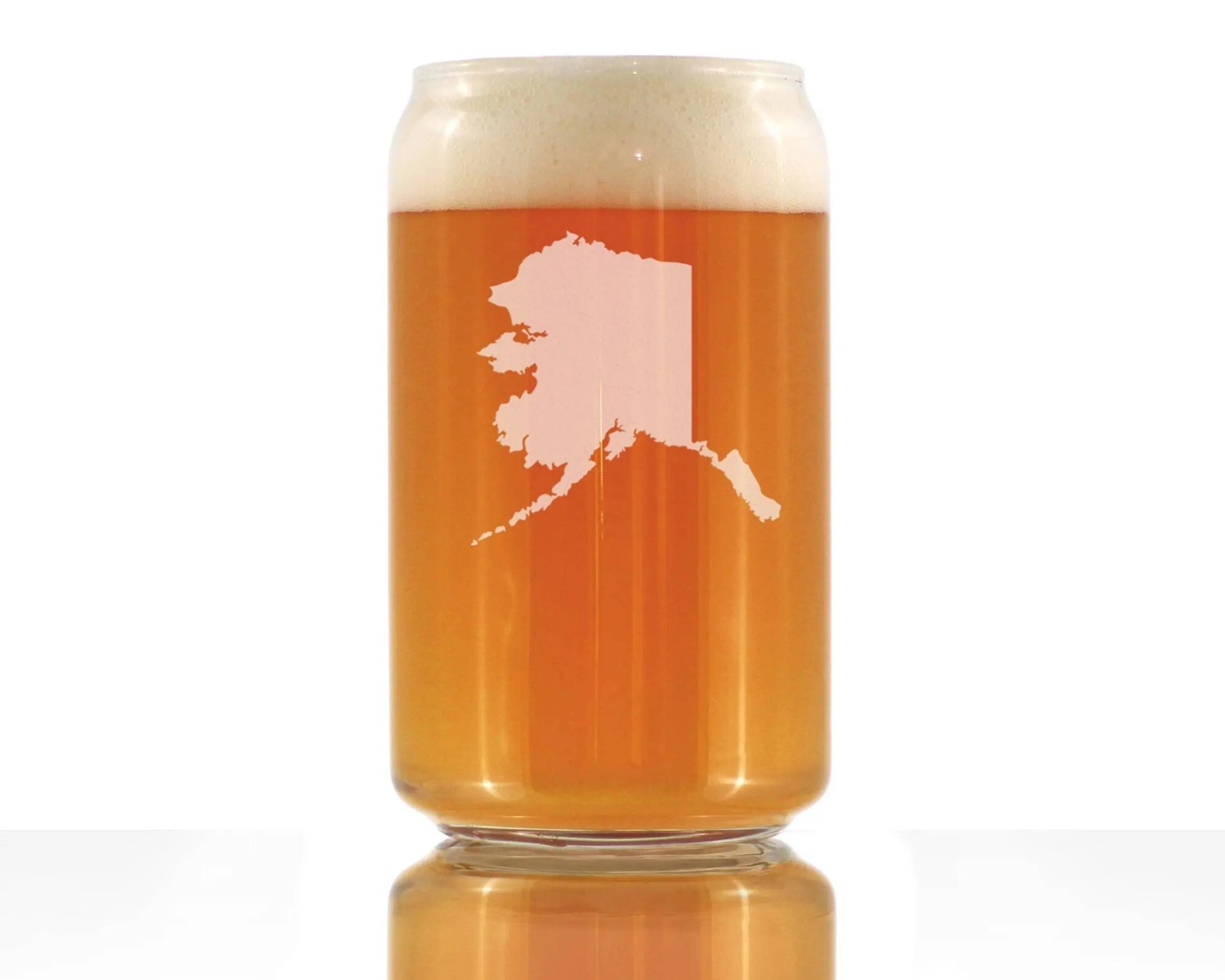 Alaska Outline Beer Can Pint Glass - Alaskan Gifts and Decor Bevvee
