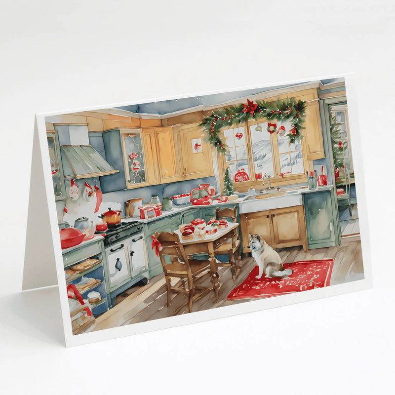 Alaskan Klee Kai Christmas Cookies Greeting Cards Pack of 8 Caroline's Treasures