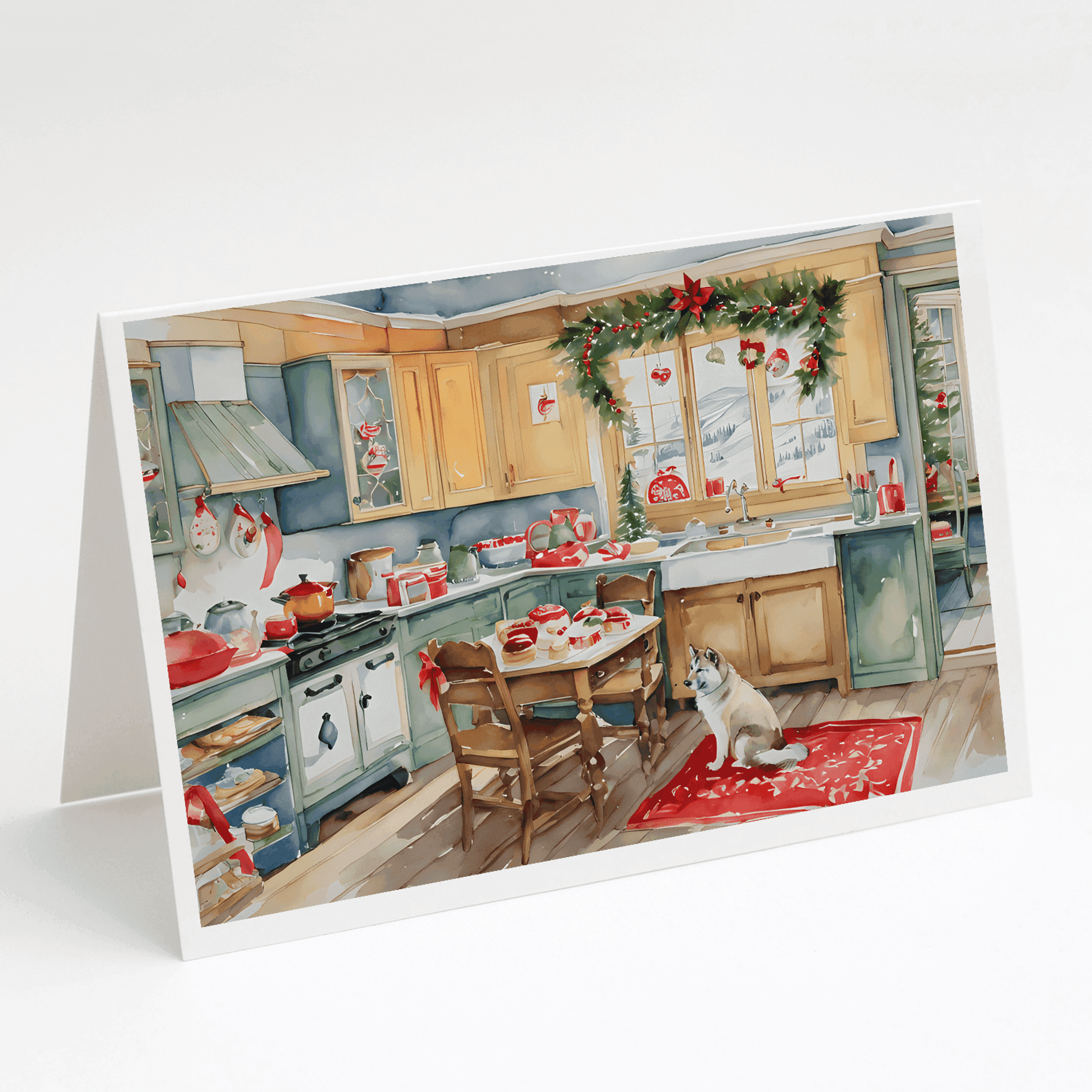 Alaskan Klee Kai Christmas Cookies Greeting Cards Pack of 8 Caroline's Treasures