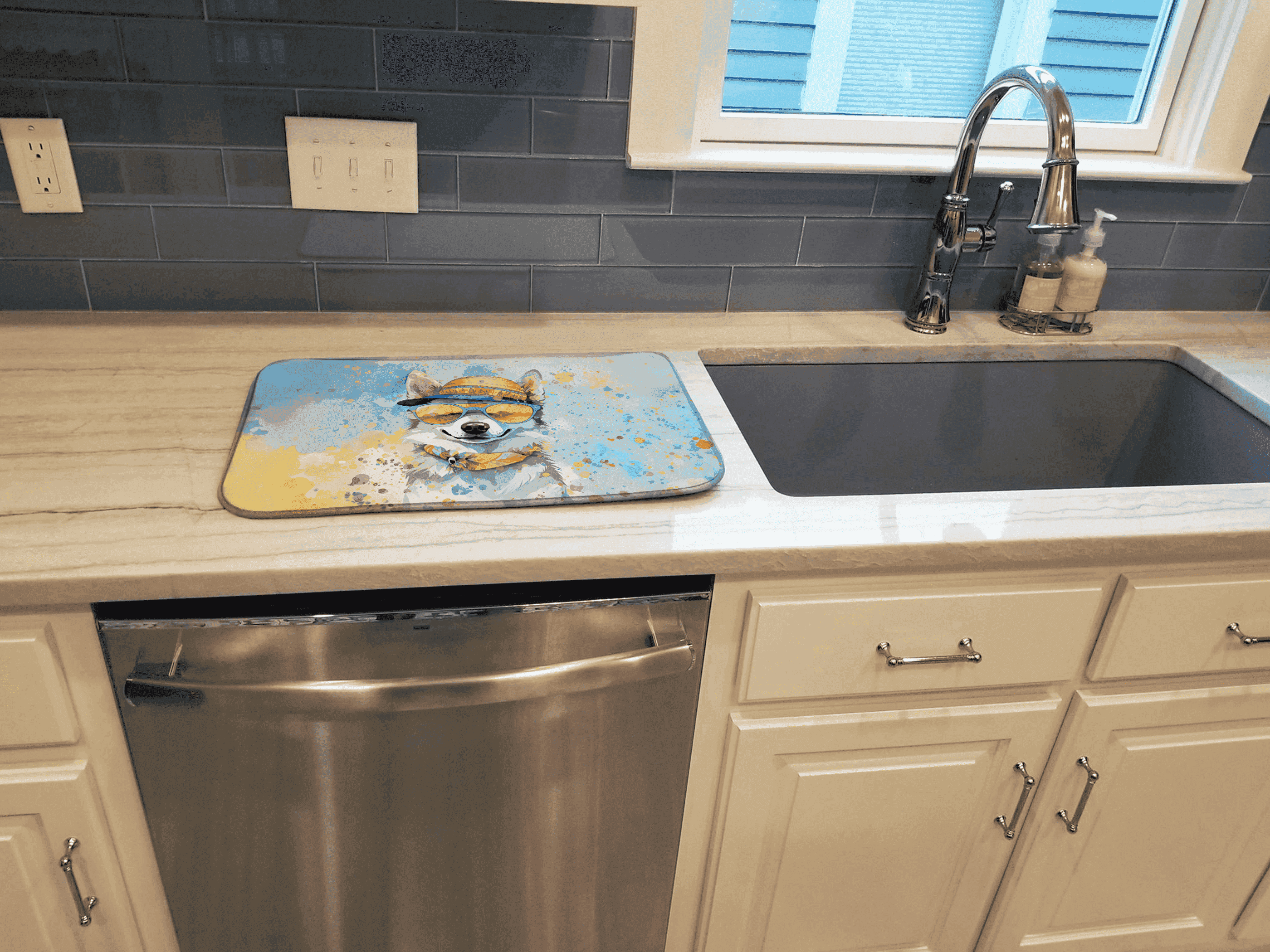 Alaskan Klee Kai Hippie Dawg Dish Drying Mat Caroline's Treasures