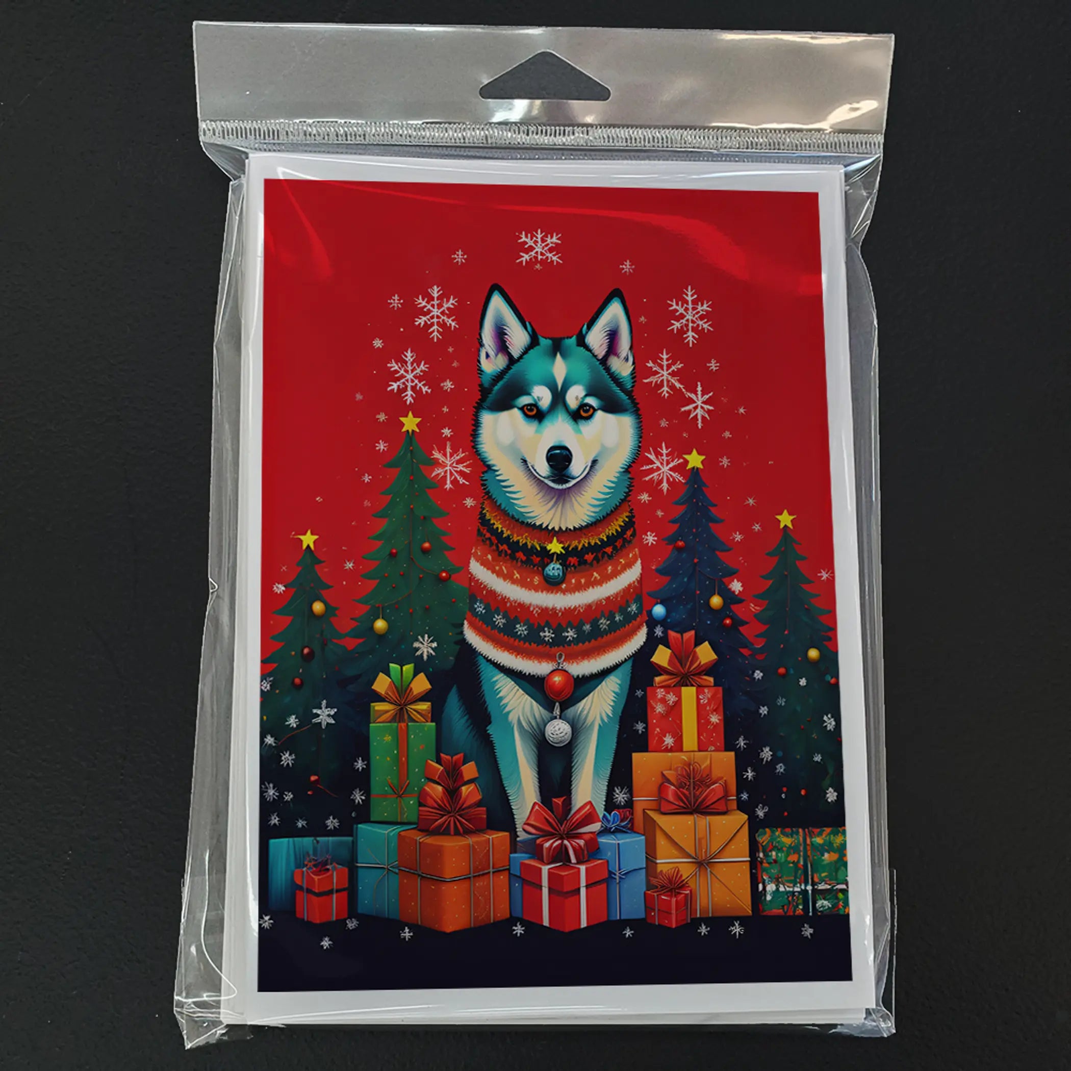 Alaskan Klee Kai Holiday Christmas Greeting Cards Pack of 8 Caroline's Treasures
