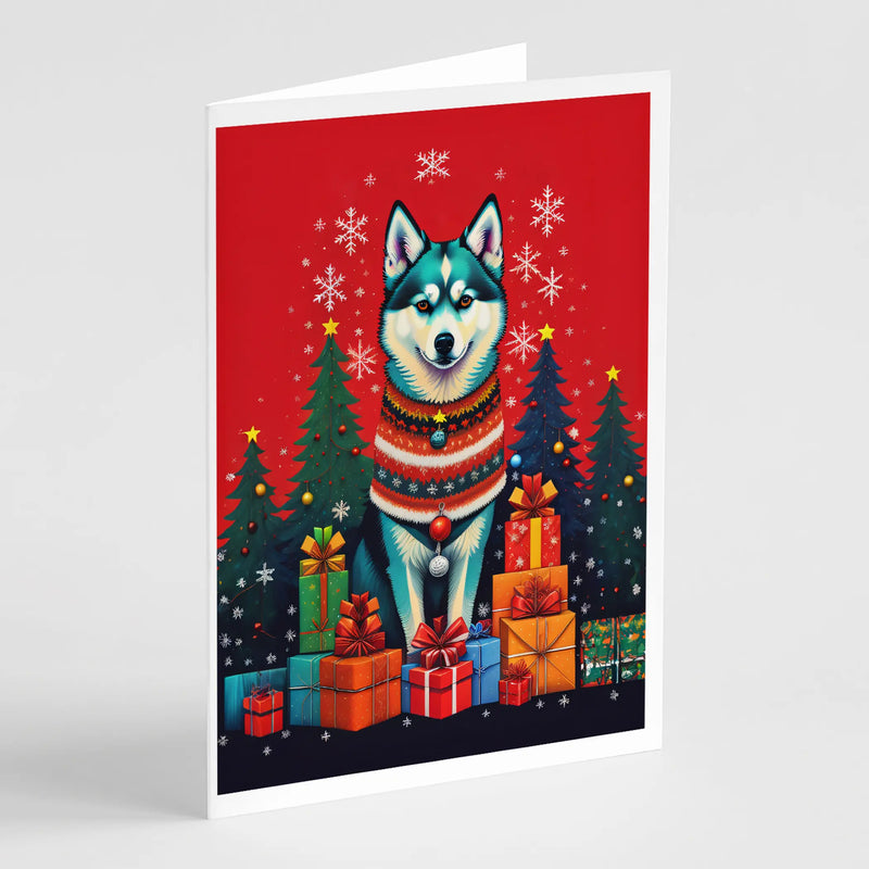 Alaskan Klee Kai Holiday Christmas Greeting Cards Pack of 8 Caroline's Treasures