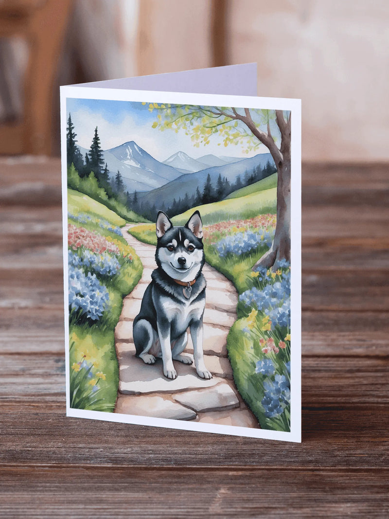 Alaskan Klee Kai Spring Garden Greeting Cards Pack of 8 Caroline's Treasures