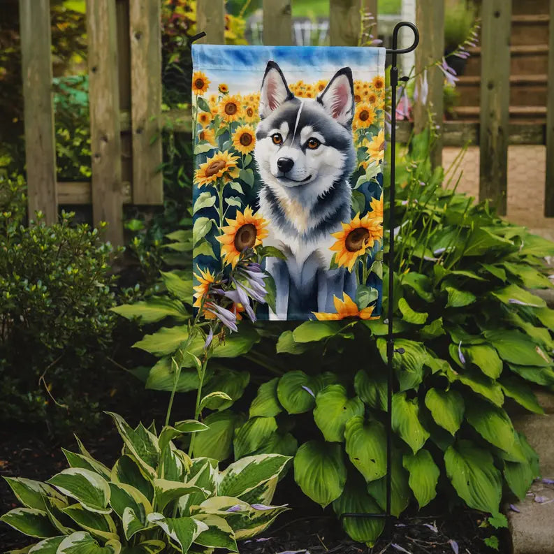 Alaskan Klee Kai in Sunflowers Garden Flag Caroline's Treasures