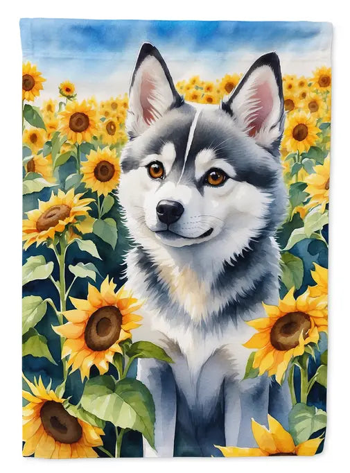 Alaskan Klee Kai in Sunflowers Garden Flag Caroline's Treasures