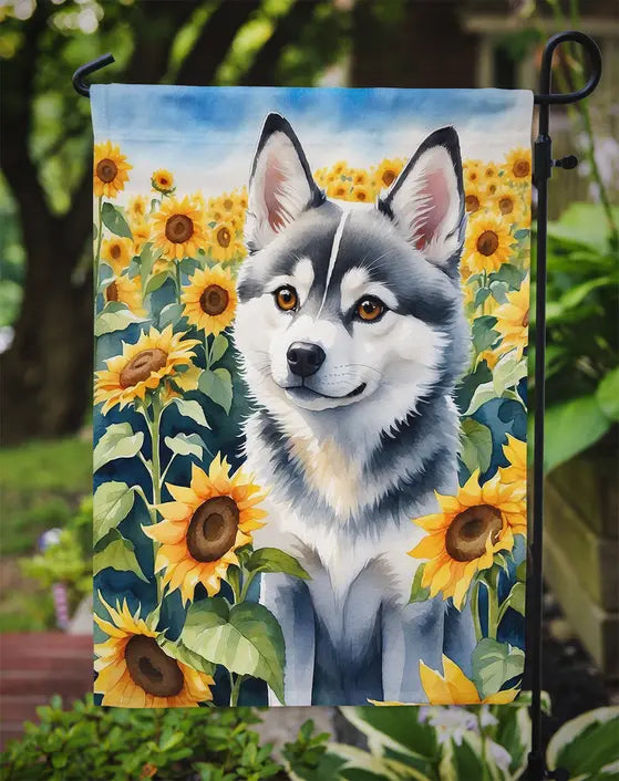 Alaskan Klee Kai in Sunflowers Garden Flag Caroline's Treasures