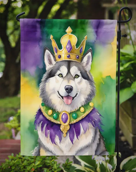 Alaskan Malamute King of Mardi Gras Garden Flag Caroline's Treasures