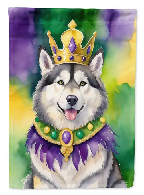 Alaskan Malamute King of Mardi Gras Garden Flag Caroline's Treasures