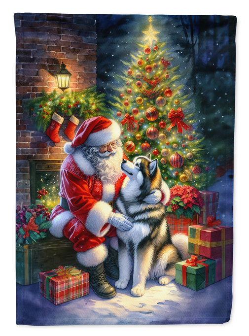 Alaskan Malamute and Santa Claus Garden Flag Caroline's Treasures