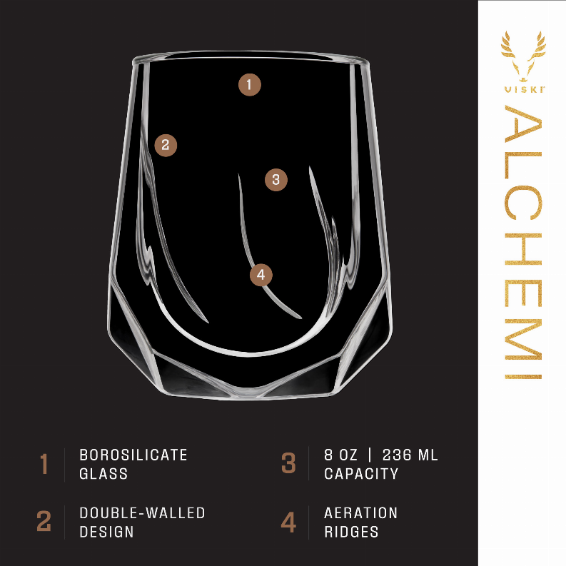Alchemi Aerating Wine Tasting Glass by Viski True Brands