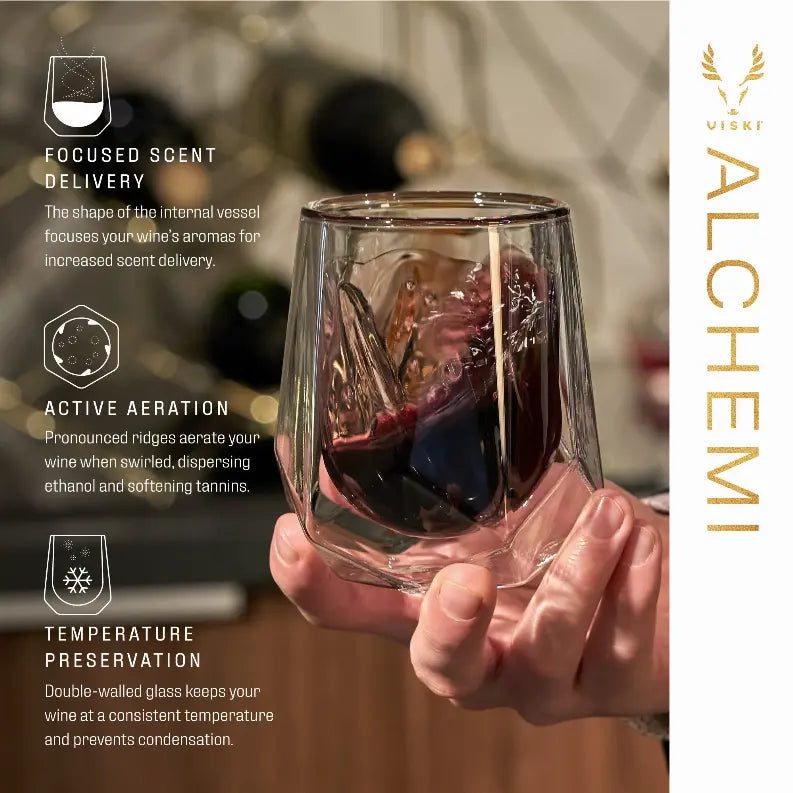 Alchemi Aerating Wine Tasting Glass by Viski True Brands