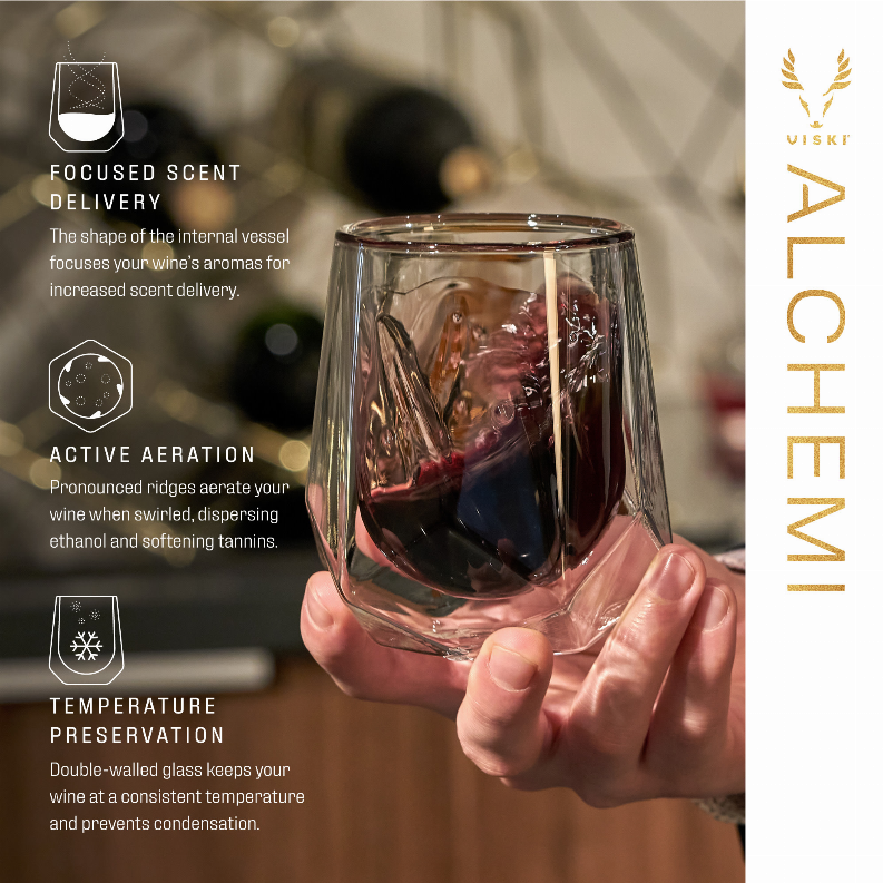 Alchemi Aerating Wine Tasting Glass by Viski True Brands