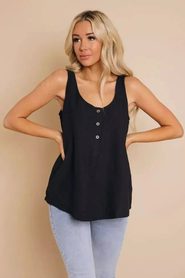 Alexandra Button Tank Stay Warm in Style