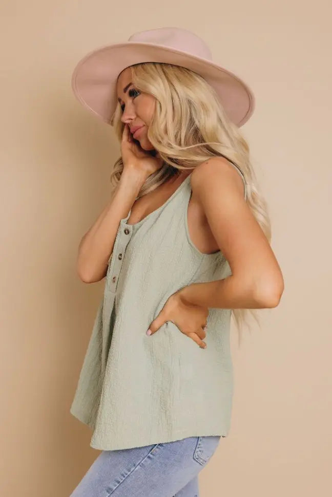 Alexandra Button Tank Stay Warm in Style