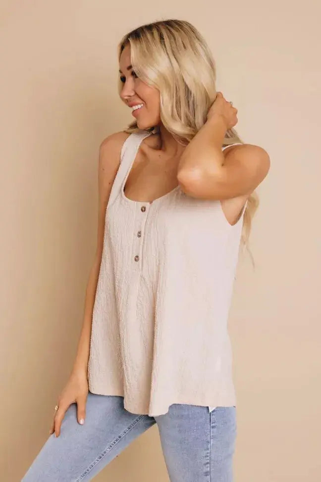 Alexandra Button Tank Stay Warm in Style