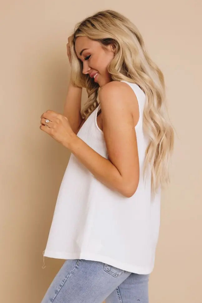 Alexandra Button Tank Stay Warm in Style