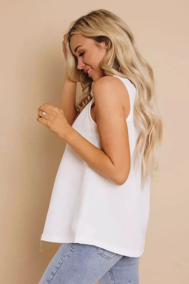 Alexandra Button Tank Stay Warm in Style