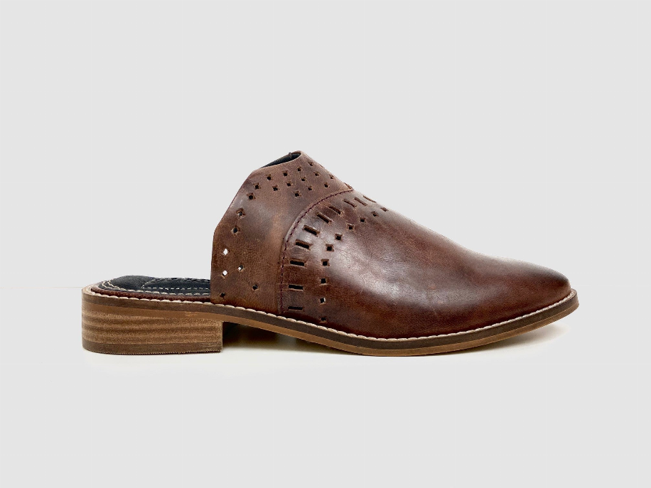 Ali Brown Pointed Mules Oobash