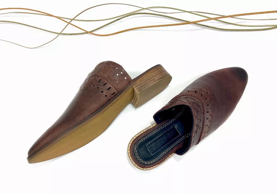 Ali Brown Pointed Mules Oobash