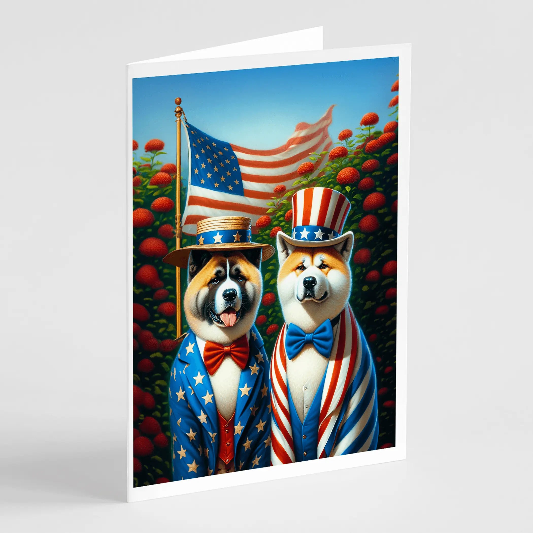 All American Akita Greeting Cards Pack of 8 Caroline's Treasures