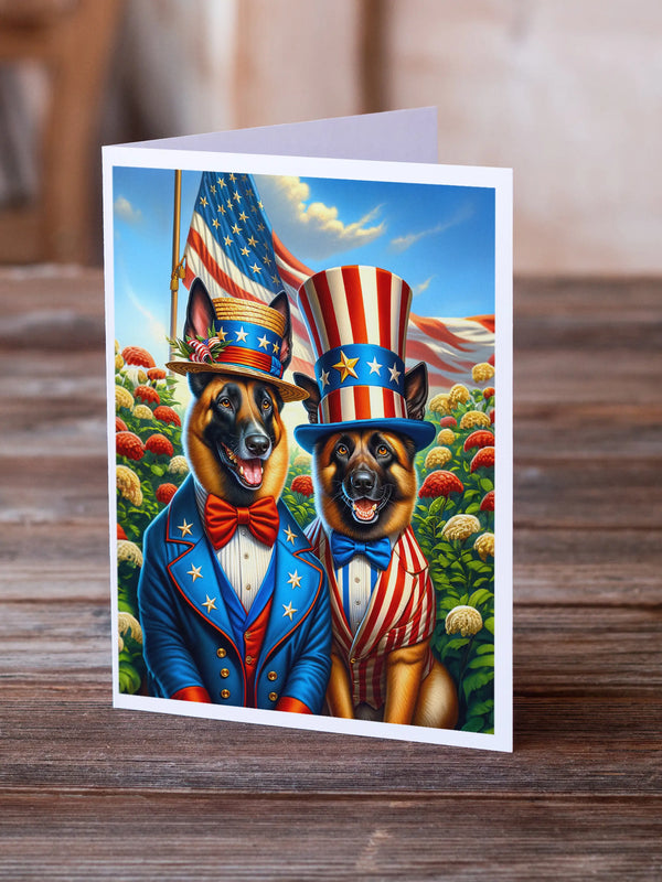 All American Belgian Malinois Greeting Cards Pack of 8 Caroline's Treasures