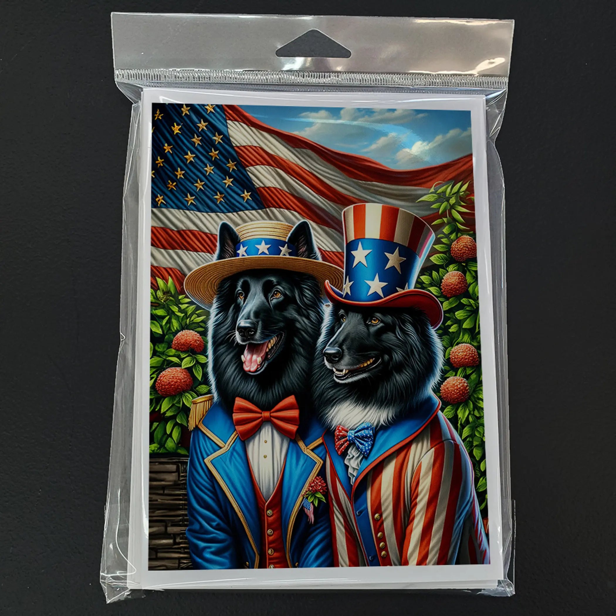 All American Belgian Sheepdog Greeting Cards Pack of 8 Caroline's Treasures