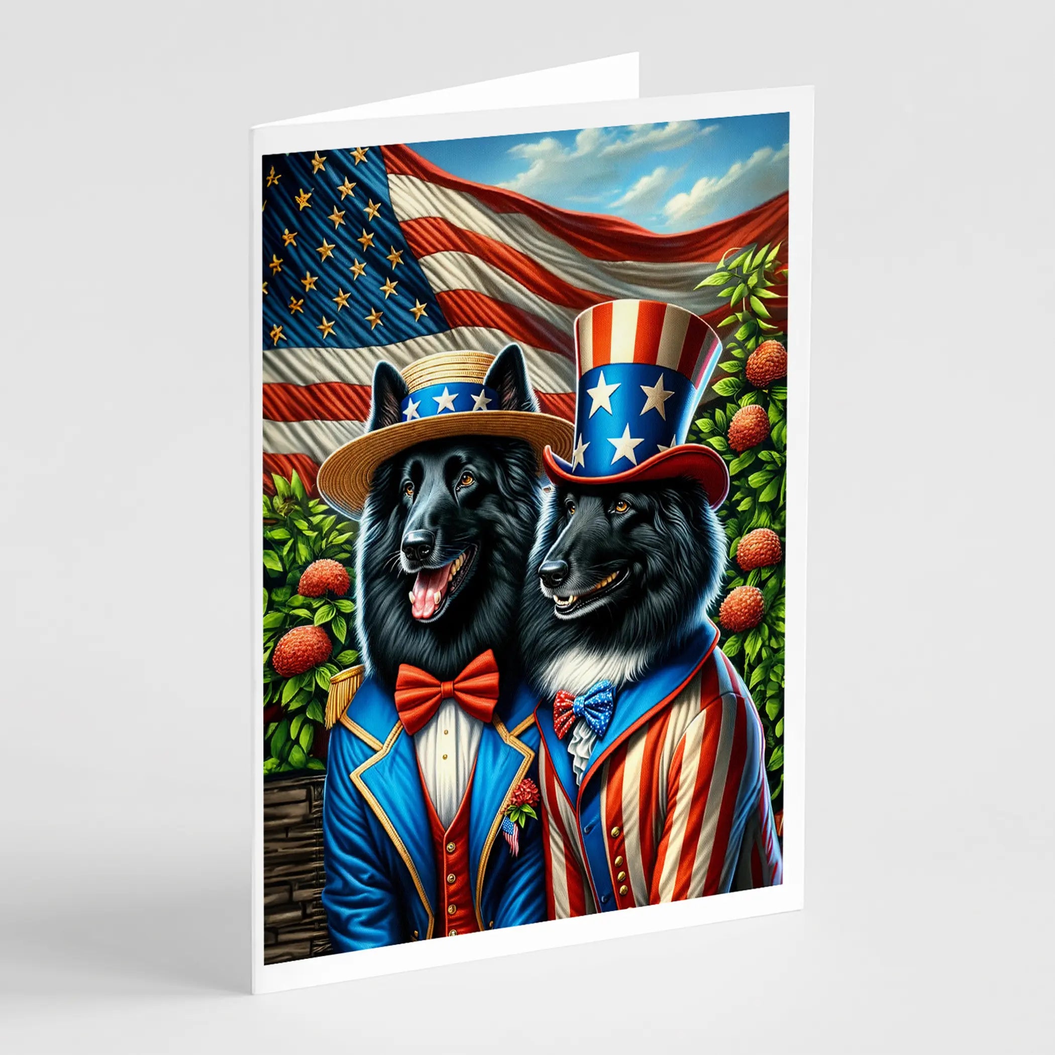 All American Belgian Sheepdog Greeting Cards Pack of 8 Caroline's Treasures