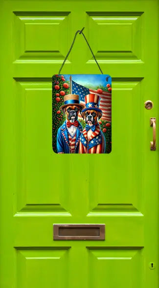 All American Boston Terrier Wall or Door Hanging Prints Caroline's Treasures