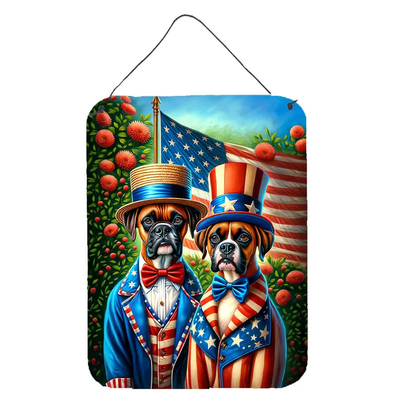 All American Boston Terrier Wall or Door Hanging Prints Caroline's Treasures