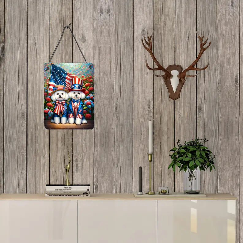 All American Boston Terrier Wall or Door Hanging Prints Caroline's Treasures