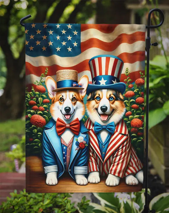 All American Corgi Garden Flag Caroline's Treasures