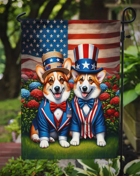 All American Corgi Garden Flag Caroline's Treasures