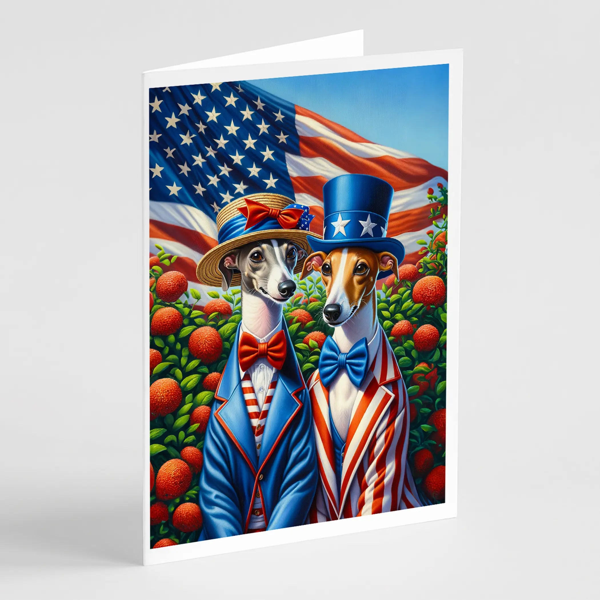 All American Italian Greyhound Greeting Cards Pack of 8 Caroline's Treasures