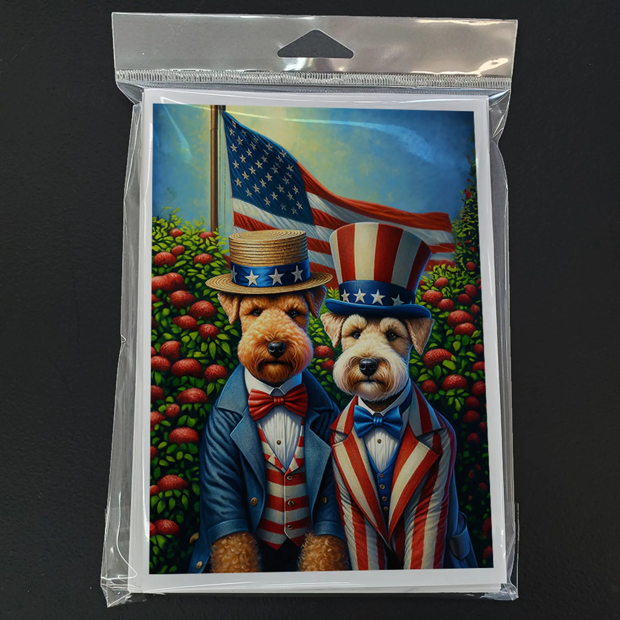 All American Lakeland Terrier Greeting Cards Pack of 8 Caroline's Treasures