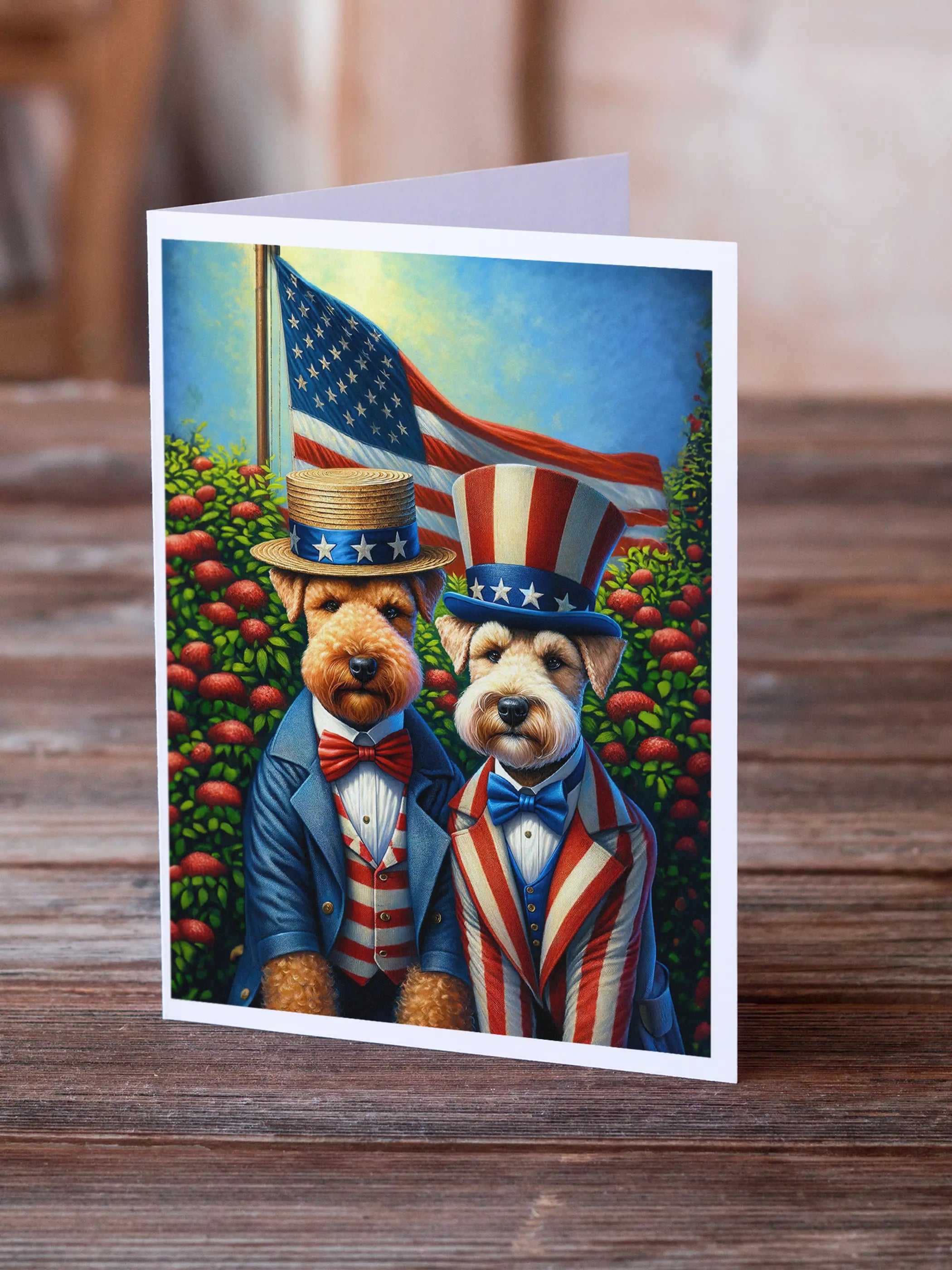 All American Lakeland Terrier Greeting Cards Pack of 8 Caroline's Treasures