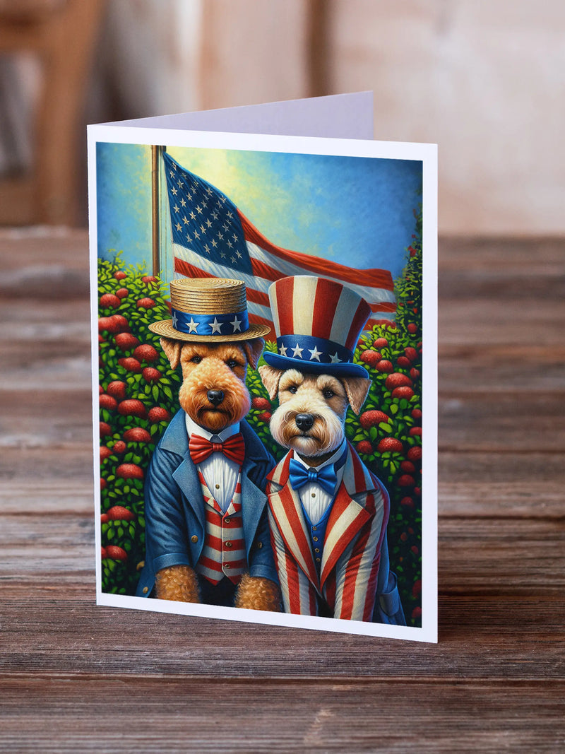 All American Lakeland Terrier Greeting Cards Pack of 8 Caroline's Treasures