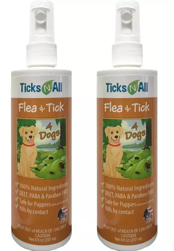 All Natural Flea & Tick 4 Dogs 8oz (2 pack) Ticks-N-All