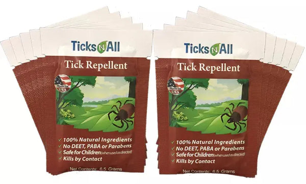 All Natural Tick Repellent Wipes (10 count.) Ticks-N-All