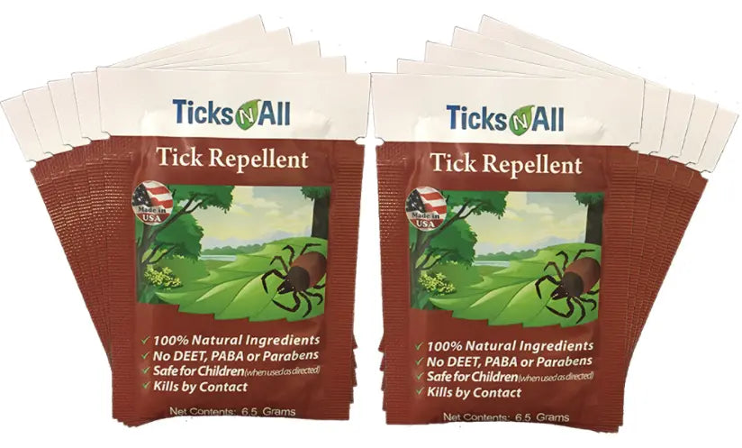 All Natural Tick Repellent Wipes (10 count.) Ticks-N-All