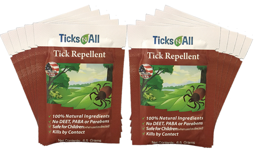 All Natural Tick Repellent Wipes (10 count.) Ticks-N-All