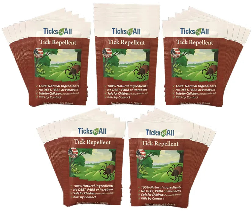 All Natural Tick Repellent Wipes (25 count.) Ticks-N-All