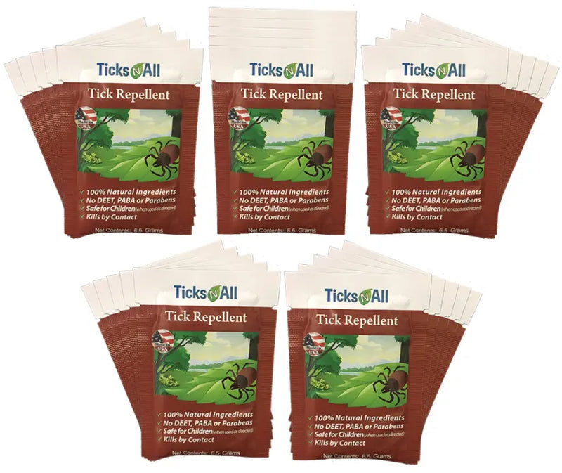 All Natural Tick Repellent Wipes (25 count.) Ticks-N-All